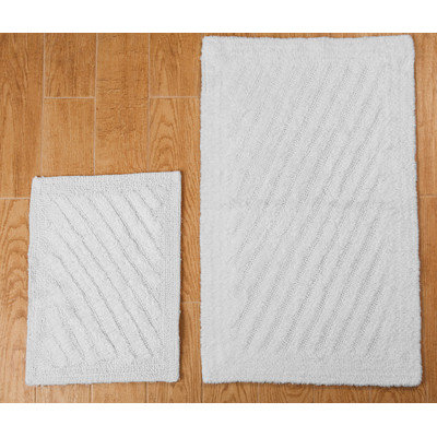 Textile Decor Castle 2 Piece 100% Cotton Shooting Star Reversible Bath Rug Set, 30 H X 20 W and 40 H X 24 W