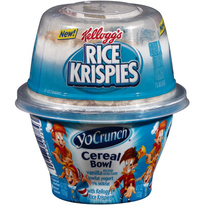 Yocrunch® Cereal Bowl Vanilla with Kellogs Rice Krispies Lowfat Yogurt 4.7 oz. Cup