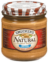 Smucker's Natural Creamy No Salt Added Peanut Butter 12 Oz Jar