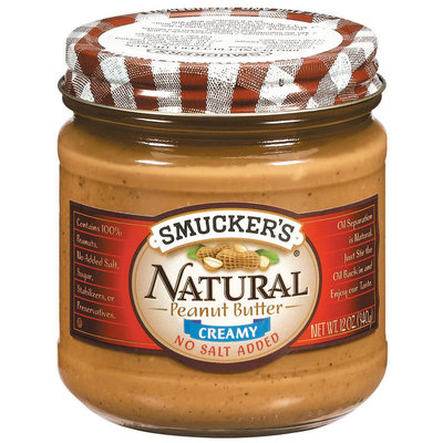 Smucker's Natural Creamy No Salt Added Peanut Butter 12 Oz Jar