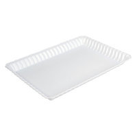 Fineline Settings, Inc Flairware Rippled Bulk Disposable Plastic Serving Tray (48/Case), White