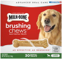 Milk-Bone® Brushing Chews Daily Dental Treats - Large, 5.5-Ounce - 30 Bones