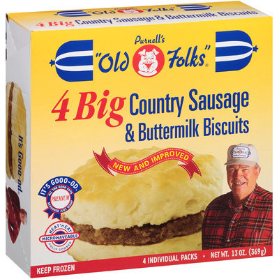 Purnell's Old Folks® Big Country Sausage & Buttermilk Biscuits 4 ct Box