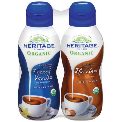Stremicks Heritage Foods® Organic French Vanilla/Hazelnut Coffee Creamer Twin Pack 2-32 fl. oz. Bottles