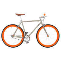 Vilano Rampage Fixed Gear Bike Fixie Single Speed Road Bike Matte Grey / Orange Small 50cm