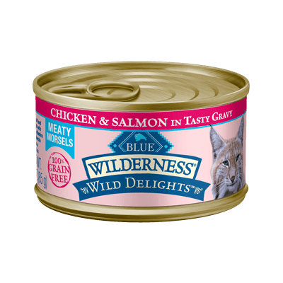 THE BLUE BUFFALO CO. BLUE™ Wilderness® Wild Delights™ Meaty Morsels Chicken & Salmon Recipe For Adult Cats