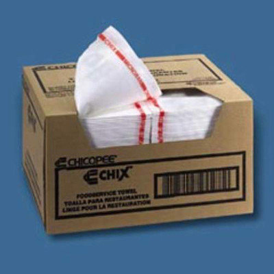 Chix Food Service Towels, 13 x 21, Red/White