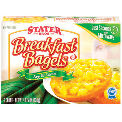 Stater Bros. Breakfast Egg & Cheese 2 Ct Bagels 4.875 Oz Box