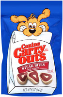 Canine Carry Outs Steak Bites Beef Flavor Dog Snacks, 5-Ounce
