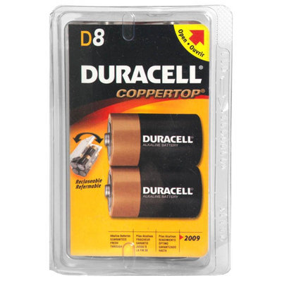 Duracell MN13RT8Z Coppertop Alkaline Batteries D 8 Pack