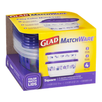 Glad MatchWare Square Containers & Lids - 4 CT