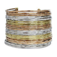 Lustrasilk Luxury Gold Tone Metal Cuff Bracelet