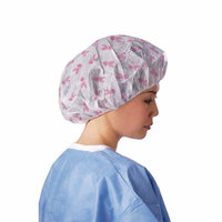Medline Pro Series Pink Ribbon Bouffant Cap (Set of 5)