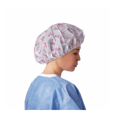 Medline Pro Series Pink Ribbon Bouffant Cap (Set of 5)