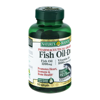 Nature's Bounty Pharmaceutical Grade Fish Oil + D3 1200mg/Vitamin D3 1000IU Dietary Supplement Softgels - 90 CT