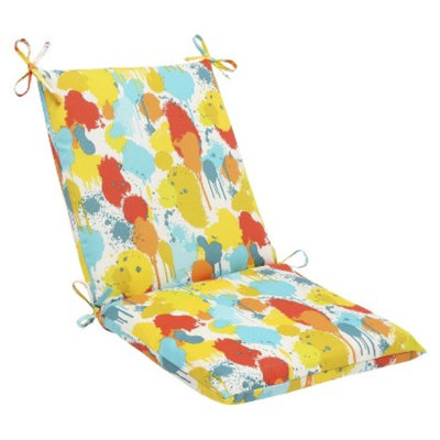 Pillow Perfect Outdoor Square Edge Chair Cushion - Blue/Yellow Neddick