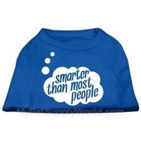 Ahi Smarter then Most People Screen Printed Dog Shirt Blue XS (8)