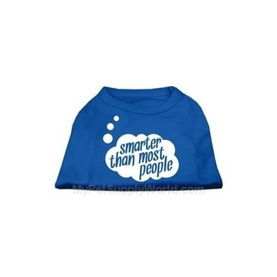 Ahi Smarter then Most People Screen Printed Dog Shirt Blue XS (8)
