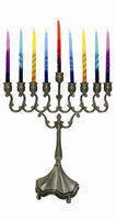 Artsy Casa Lamp Lighters Ultimate Judaica Pewter Menorah - ?8 H X 6.5 W