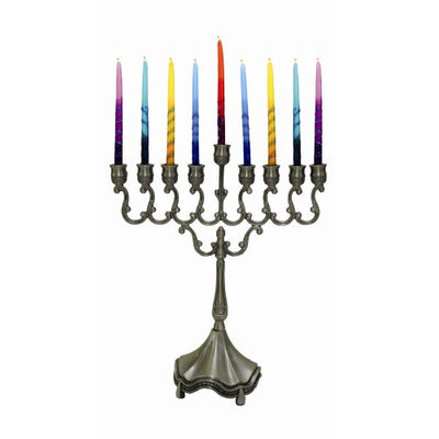 Artsy Casa Lamp Lighters Ultimate Judaica Pewter Menorah - ?8 H X 6.5 W