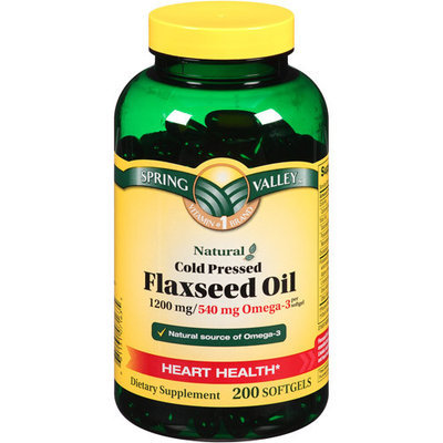 Spring Valley Flaxseed Dietary Supplement Softgels, 1200mg, 200 count