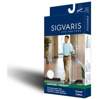 Sigvaris Casual Cotton 15-20mmHg Closed Toe Men's Knee High Sock Size: A (6.5-8.5), Color: Khaki 30