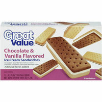 Great Value Chocolate & Vanilla Flavored Ice Cream Sandwiches