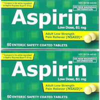 PL Developments Low Dose Aspirin 81mg, 60 Enteric Safety Coated Aspirin (Pack of 2)