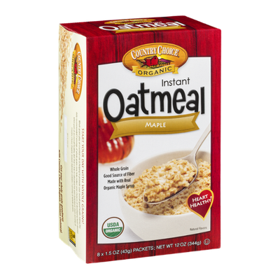 Country Choice Organic Instant Oatmeal Maple - 8 CT