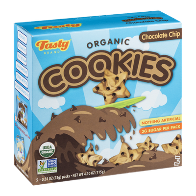 Tasty Brand Organic Cookies Chocolate Chip - 5 PK