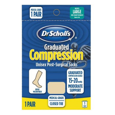 Dr. Scholl's Moderate Graduated Compression Post-Surgical Sock Large