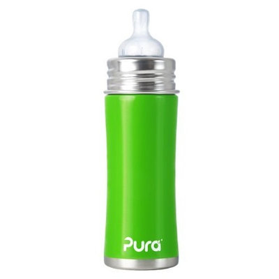 Pura Stainless Kiki Infant Bottle Stainless Steel, 11 Ounce, Spring Green (Discontinued by Manufacturer)