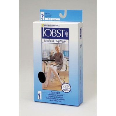 Jobst Women's Opaque 15-20 mmHg Open Toe Thigh High Support Stocking Size: X-Large, Color: Classic Black