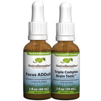 Native Remedies Native Remedies FocusPlus ComboPack for Adults - Triple Complex Brain Tonic + Herbal Focus ADDult