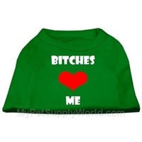 Ahi Bitches Love Me Screen Print Shirts Emerald Green Lg (14)