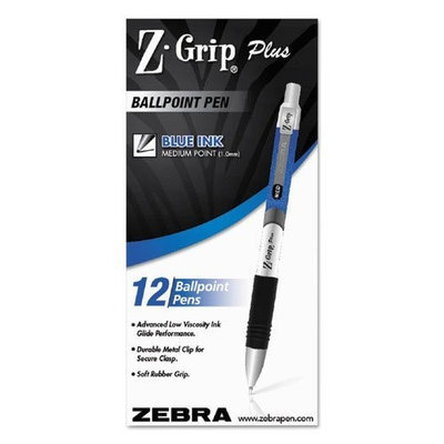 Zebra Pen Corporation Zebra Z-grip Plus Ballpoint Pens - Medium Pen Point Type - 1mm Pen Point Size - Blue Ink - Blue Plastic Barrel - 1 Dozen (zeb-25520)