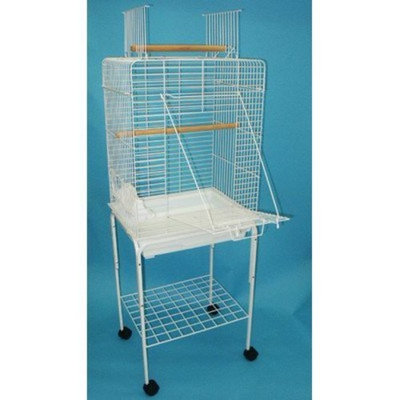YML Open Play Top Small Parrot Bird Cage with Stand Color: White