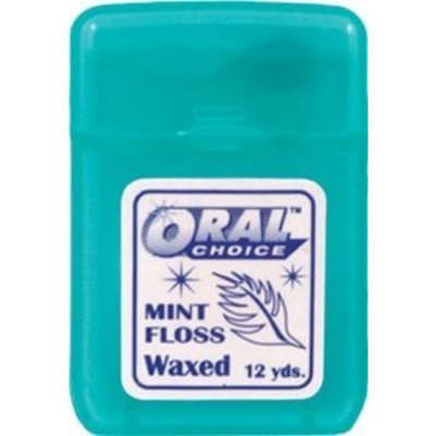 Oral Choice Waxed Mint Dental Floss, 12 Pcs