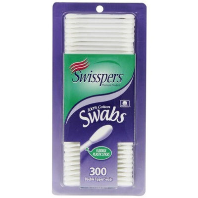 US Cotton Swisspers Premium Multi Care Cotton Swabs, White Plastic Sticks, 300 Count