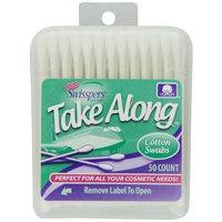 Swisspers Premium Take Along Cotton Swabs, White Paper Sticks, 50-Count (Pack of 6)