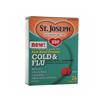St. Joseph High Blood Pressure Cold & Flu Tablets