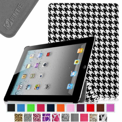 Fintie SmartShell Case for Apple iPad 4th Generation with Retina Display, iPad 3 & iPad 2, Houndstooth Black