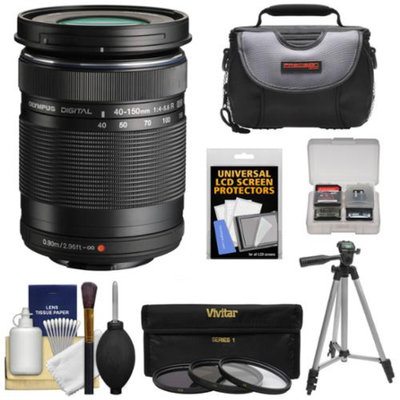 Olympus M.Zuiko 40-150mm f/4.0-5.6 R Micro ED Digital Zoom Lens (Black) with UV/CPL/ND8 Filter Set + Case + Tripod + Kit for OM-D E-M5, E-M1, E-M10, Pen E-P5, E-PL3, E-PL5, E-PM2 Cameras