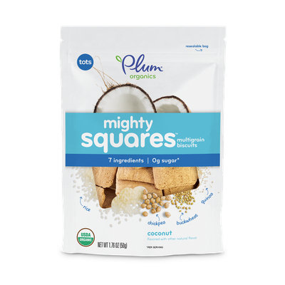 Plum Organic Mighty Squares™ Coconut Multigrain Biscuits