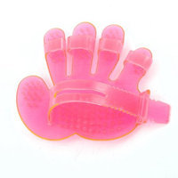 Soft Plastic Pet Head Massage Grooming Massager Glove Brush Pink