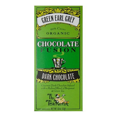 The Tea Room - Organic Chocolate Fusion Bar 60% Cacao Dark Chocolate Green Earl Grey - 1.8 oz.