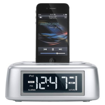 Capello Clock Radio with iPhone Dock - Silver (Ci201)