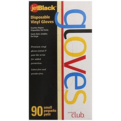 Product Club Inc. Jetblack Vinyl Glove, Black, Small, 90 Count