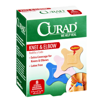 Curad Knee & Elbow Sterile Adhesive Bandages - 8 CT