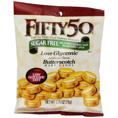 Fifty 50 Fifty-50 Hard Candy, Butterscotch, 2.75-Ounce Packages (Pack of 8)